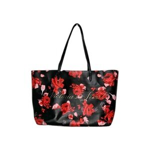 Victoria's Secret RoseWomens Red Floral Classic Lined Weekend Bag‎